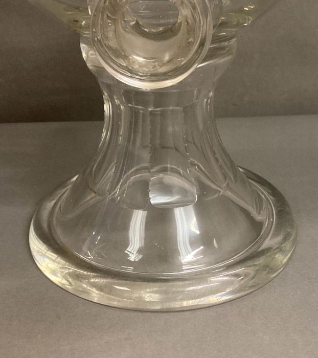 A large glass special Irish whisky dispenser/decanter with faceted lid on a flared circular foot ( - Image 5 of 6