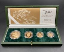 The Royal Mint 2004 United Kingdom Gold Proof Four Coin Sovereign Collection. 22ct gold Five pounds,