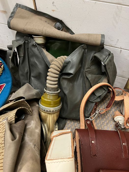 A selection of reproduction military items including caps, gas mask etc - Image 2 of 6