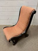 A mahogany frame slipper chair