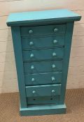 A painted pine tall boy consisting of seven drawers (H103cm W54cm)