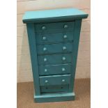 A painted pine tall boy consisting of seven drawers (H103cm W54cm)