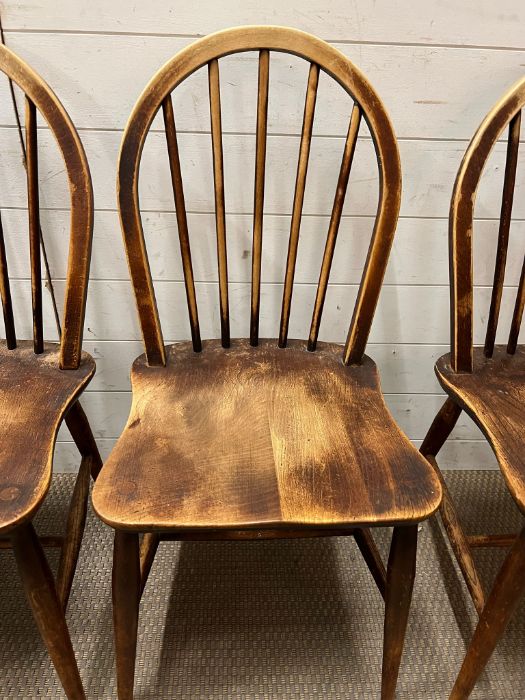 Four oak ercol stick back dining chairs - Image 3 of 4