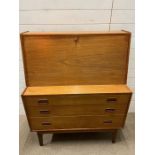 A Mid Century secretary bureau (H119cm W96cm D45cm)