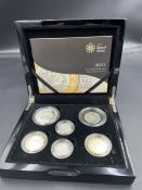 Royal Mint Piedfort Great Britain 2011 Silver Proof 6 coin set. Comprising full set of Piedfort