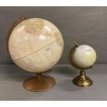 Two desk top globes (H26cm W40cm)