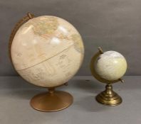 Two desk top globes (H26cm W40cm)