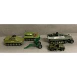 Five unboxed military toy vehicles to include Dinkey