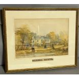 A framed watercolour of Pinner Grove house. 40cm x 28cm