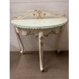 A French style demi lune side table (H92cm W90cm D45cm)