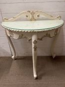 A French style demi lune side table (H92cm W90cm D45cm)