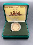 The Royal Mint Centuries of the Monarchy 2001 Gold Proof Crown Five pounds, 22ct gold Approx