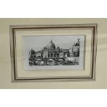 Val Biro (1921-2014) 'Rome' signed pen and ink on scraper board 1 3/4 x 2 3/4 inches illustrated