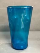 A king fisher blue dimple bucket vase possibly French 1960's (H31cm)
