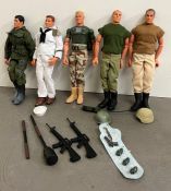Five Action figures with accessories