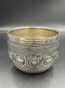 An ornate silver bowl hallmarked for London 1927 by George Fox (Approximate weight 190g)