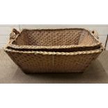 Two wicker baskets, one with handles (one AF)