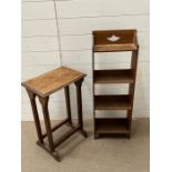 A reading table or side table along with an open bookcase (H92cm W32cm)