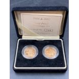 The Royal Mint 2004 and 2005 Gold Proof Sovereign Set, boxed with papers.