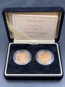 The Royal Mint 2004 and 2005 Gold Proof Sovereign Set, boxed with papers.