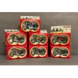 A collection of 7 boxed Polistil 1/24th scale motorcycles