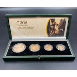 The Royal Mint 2006 United Kingdom Gold Proof Four Coin Sovereign Collection. 22ct gold Five pounds,