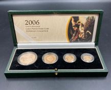 The Royal Mint 2006 United Kingdom Gold Proof Four Coin Sovereign Collection. 22ct gold Five pounds,