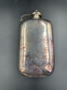 A white metal hip flask by TW&S