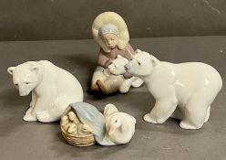 A collection of four Lladro figurines