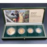 The Royal Mint 2007 United Kingdom Gold Proof Four Coin Sovereign Collection. 22ct gold Five pounds,
