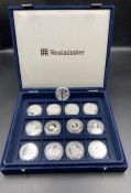 Westminster Mint Thirteen Silver Proof coins 80th Birthday Queen Elizabeth II commemorative coins
