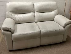 A G Plan leather two seater sofa (H95cm SH50cm W163cm D92cm)