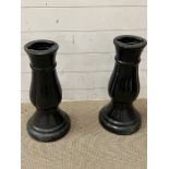 A pair of glazed terracotta columns (H52cm)