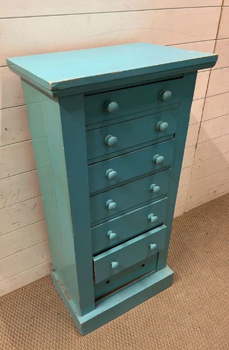 A painted pine tall boy consisting of seven drawers (H103cm W54cm) - Image 2 of 2