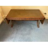 A Regency style sofa table with leather top (H44cm W106cm D53cm)