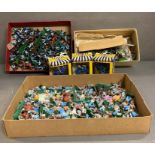 A large collection of plastic toys, soldiers and medieval knights