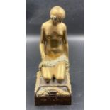 Art Deco Bronze of a kneeling lady signed Scribe to side and with reference number 5996 to back.