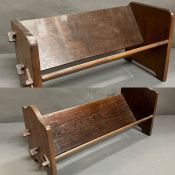 Two oak book stands or troughs