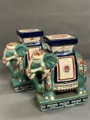 A pair of small plant stands in the form of elephants (H22cm)