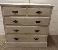 A painted pine chest of drawers (H108cm W107cm D50cm)
