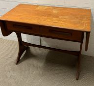 A Mid Century drop sided side table (H73cm W93cm D48cm)