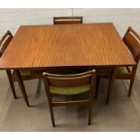 Mid Century dining table with five chairs with extension leaf by White and Newton Portsmouth