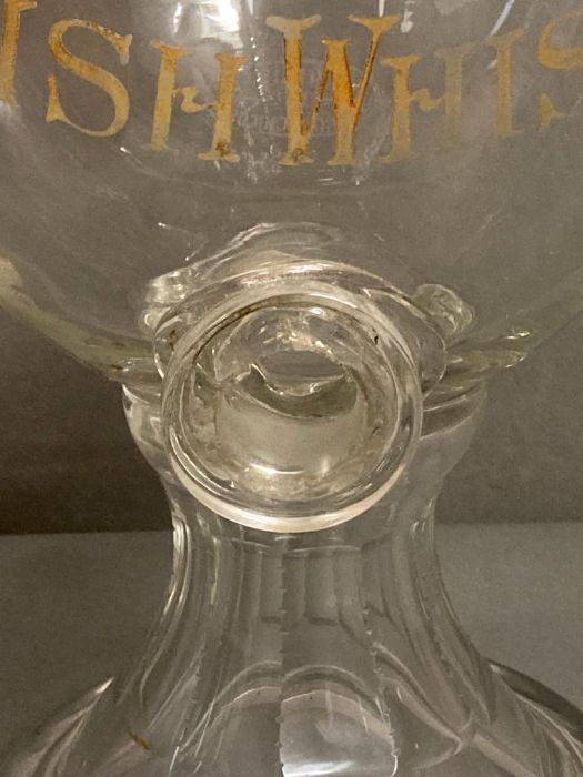 A large glass special Irish whisky dispenser/decanter with faceted lid on a flared circular foot ( - Image 4 of 6