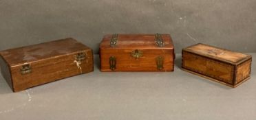 Three wooden trinket or jewelry boxes
