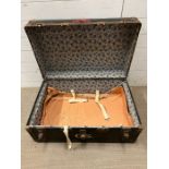 A vintage school/travel trunk (H36cm W80cm D51cm)