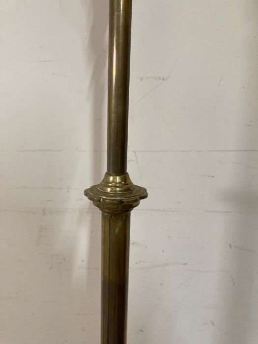 A brass floor standing lamp on lion paw feet - Image 2 of 4