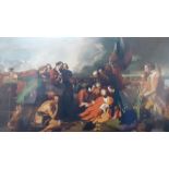 "The Death of General Wolfe" after Benjamin West and another framed print of "Battle of the Plains