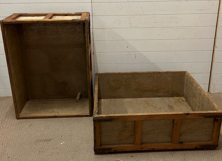 Two wooden and canvas reclaimed shipping crates (H32cm W91cm D68cm) - Image 2 of 2