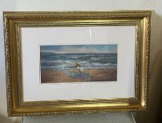 Seaside scene by Andrea Couldridge 39cm x 19cm