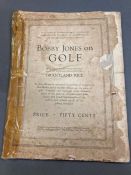A rare "Bobby Jones on Golf" second edition printed by One Time publication 1926
